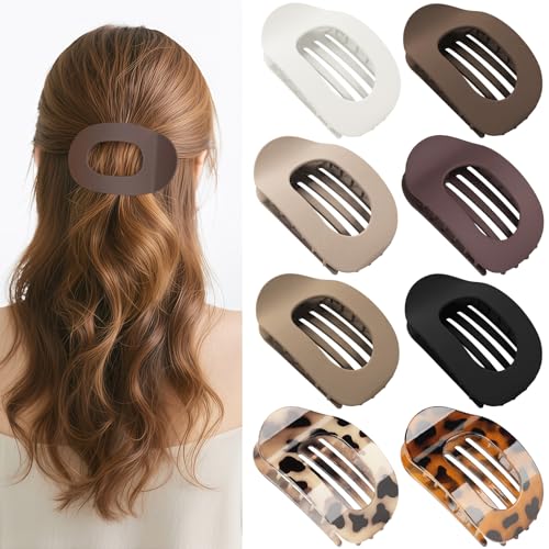 8 Stück Flache Haarklammern,Haarspangen Damen,Haarklammern für Damen,Entenschnabel Haarspange,Flat Claw Clip,Haarklammer,Französisches Haarspangen Damen,Haarspange Flach Dünnes Haar von Sunshine smile
