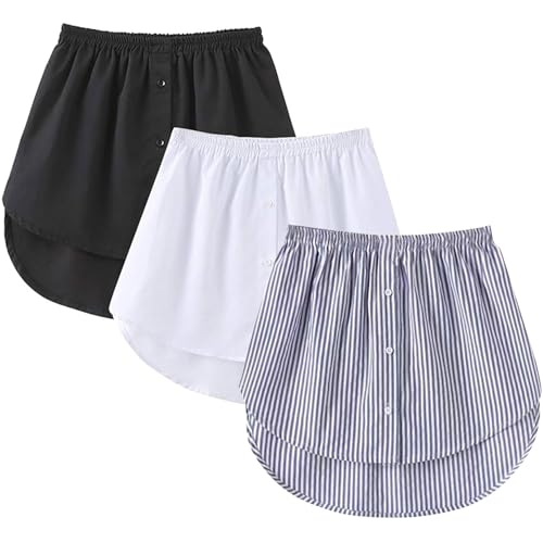 Hemdverlängerung Damen,3 Stück Women's Mini Underskirt Shirt Extensions,Lower Skirt Sweep Shirt Extension Skirt,Women's Shirt Extender for Women,Damen Mini Unterrock Lower, Hemd Verlängerung Rock von Sunshine smile