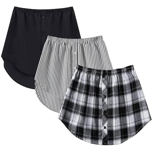 Hemdverlängerung Damen,Bluse Rock Damen,Hemdverlängerung Damen 3XL,Shirt Verlängerung for Women Adjustable Layered Fake Top Lower Sweep Shirt Half Length Mini Skirt for Girls von Sunshine smile