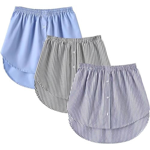 Sunshine Smile Damen Hemdverlängerung 3XL, Shirt Verlängerung für Frauen, Adjustable Layered Fake Top, Lower Sweep Shirt, Half Length Mini Skirt für Girls von Sunshine smile