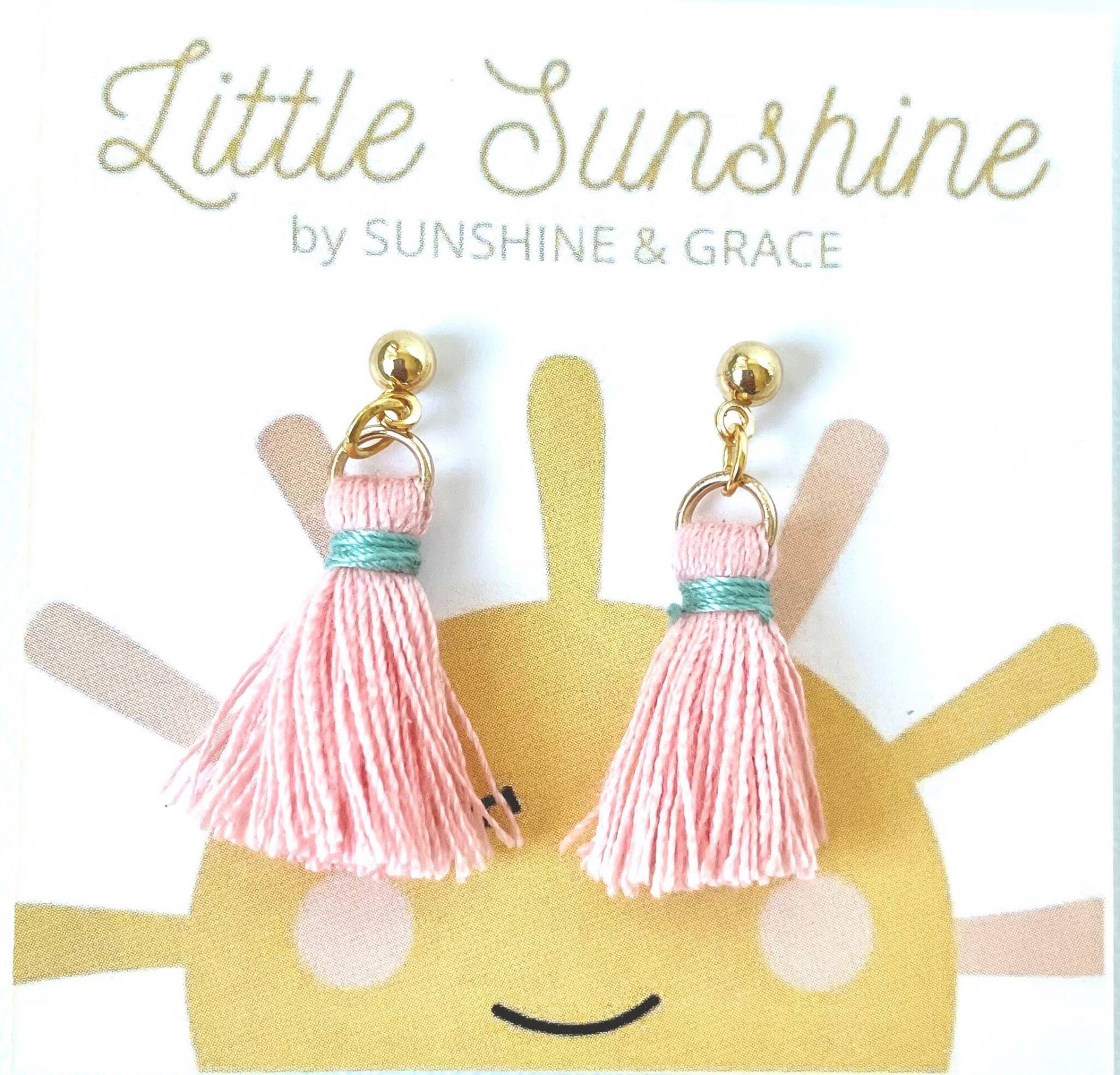 Little Sunshine Ohrringe, Quaste Ohrringe Für Mädchen, Kleine Mädchen Tween Rosa Mini Me von SunshineGraceJewelry