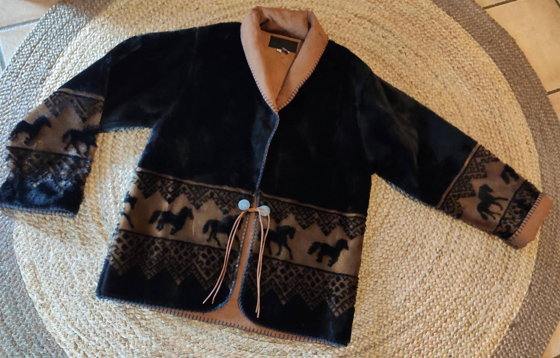 Vintage Bear Ridge Kuschelige Jacke Mantel Usa Flagge Braun Gr. Xl von SunsideVintage