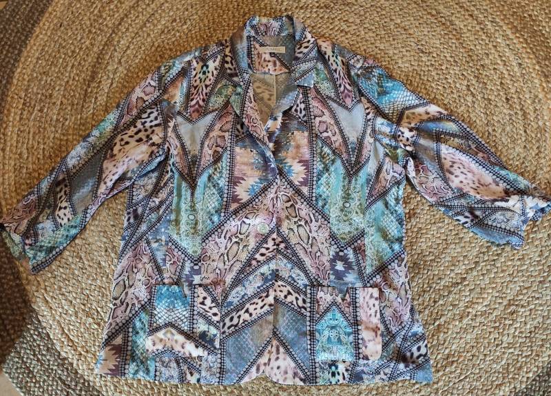 Vintage Bluse Jumfil Bunt Longbluse Gr. 50 von SunsideVintage