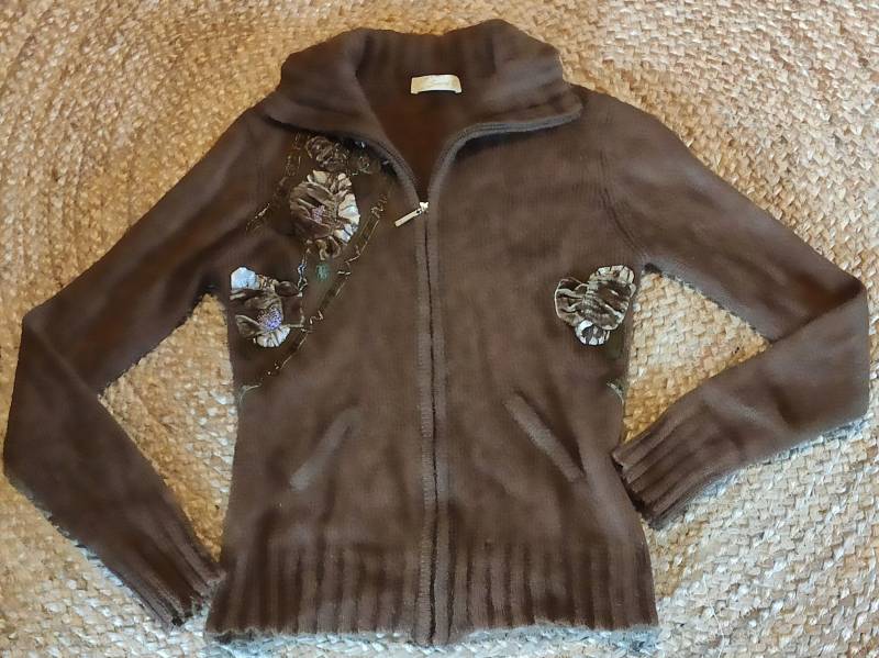 Vintage Braune Strickjacke Mohair Gr. M Sara C von SunsideVintage