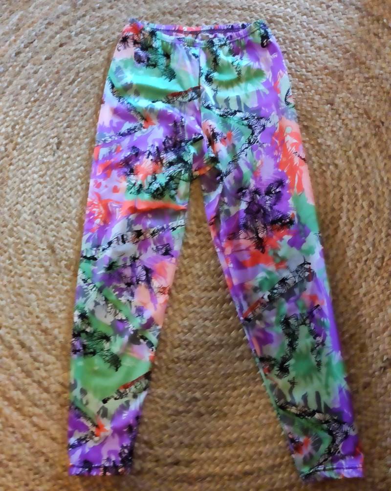 Vintage Etirel Legging Gr. S Retro Bunt Baumwolle Boho Hippie 90Er von SunsideVintage