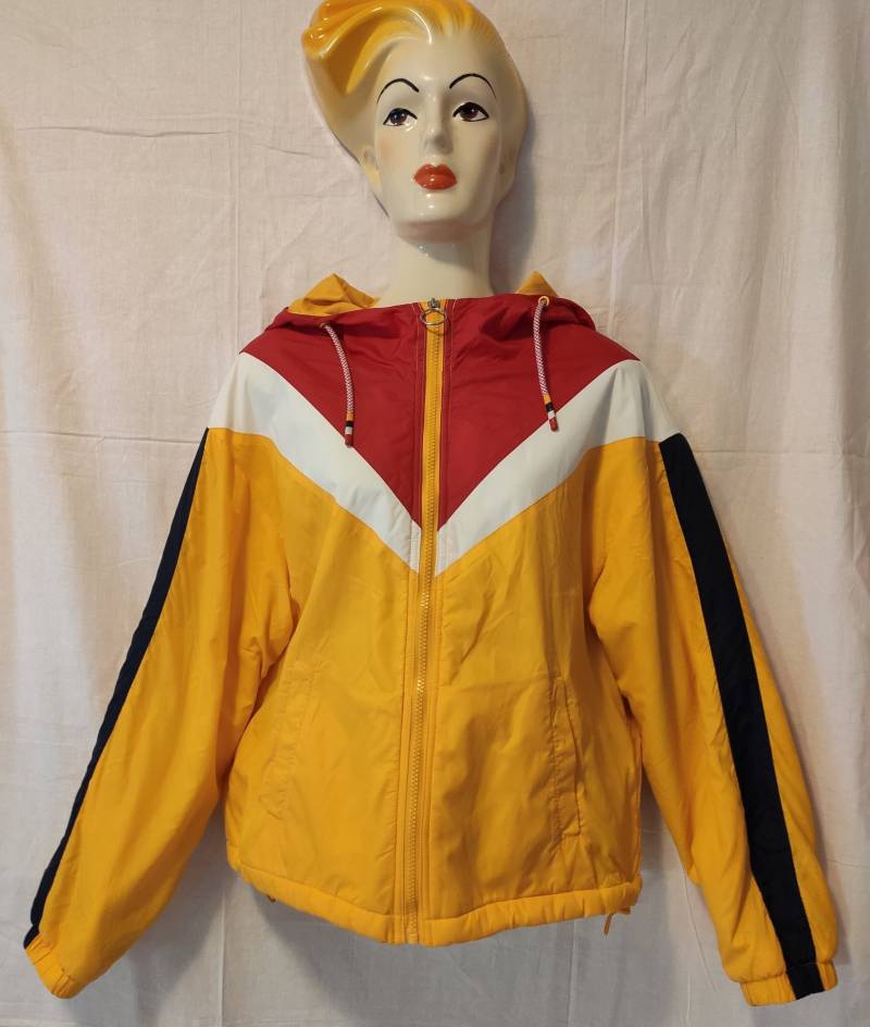 Vintage Jacke Clockhouse Gr. 34 Nylon Bunt Boho Hippie 90Er von SunsideVintage