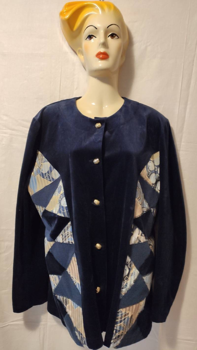 Vintage Jacke Lady Belle Dunkelblau 40 /42 von SunsideVintage