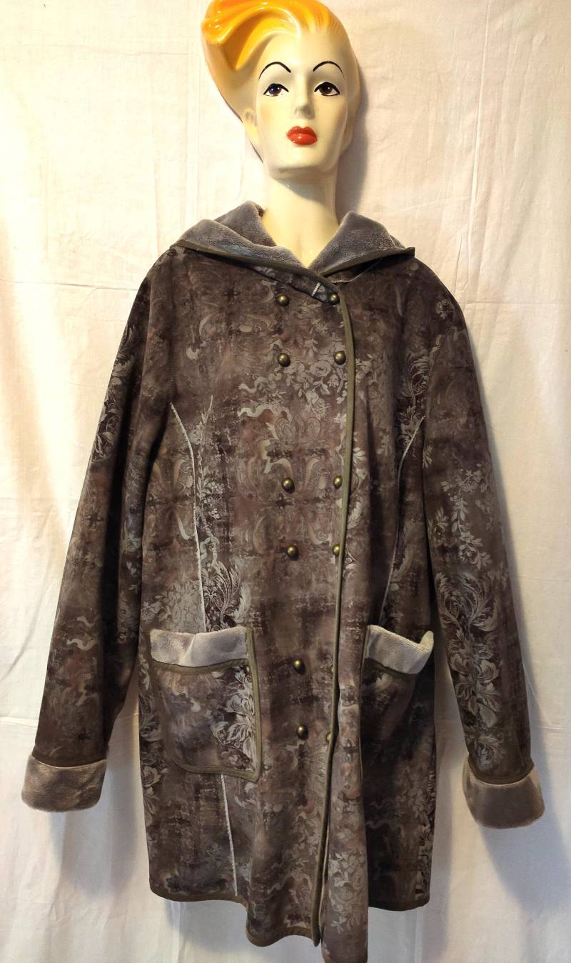 Vintage Kuschelige Übergangsjacke Mantel Grau Gr. 46 von SunsideVintage