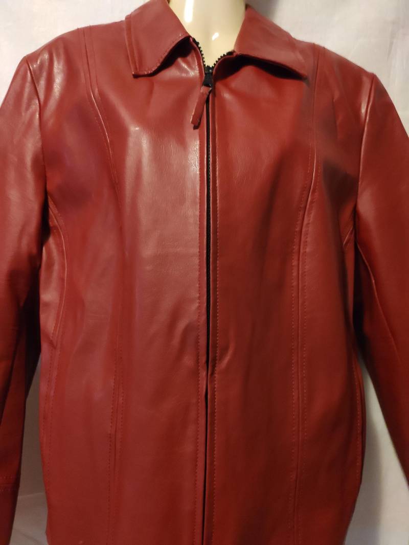 Vintage My Own Kunstlederjacke Rot Gr. 36 von SunsideVintage