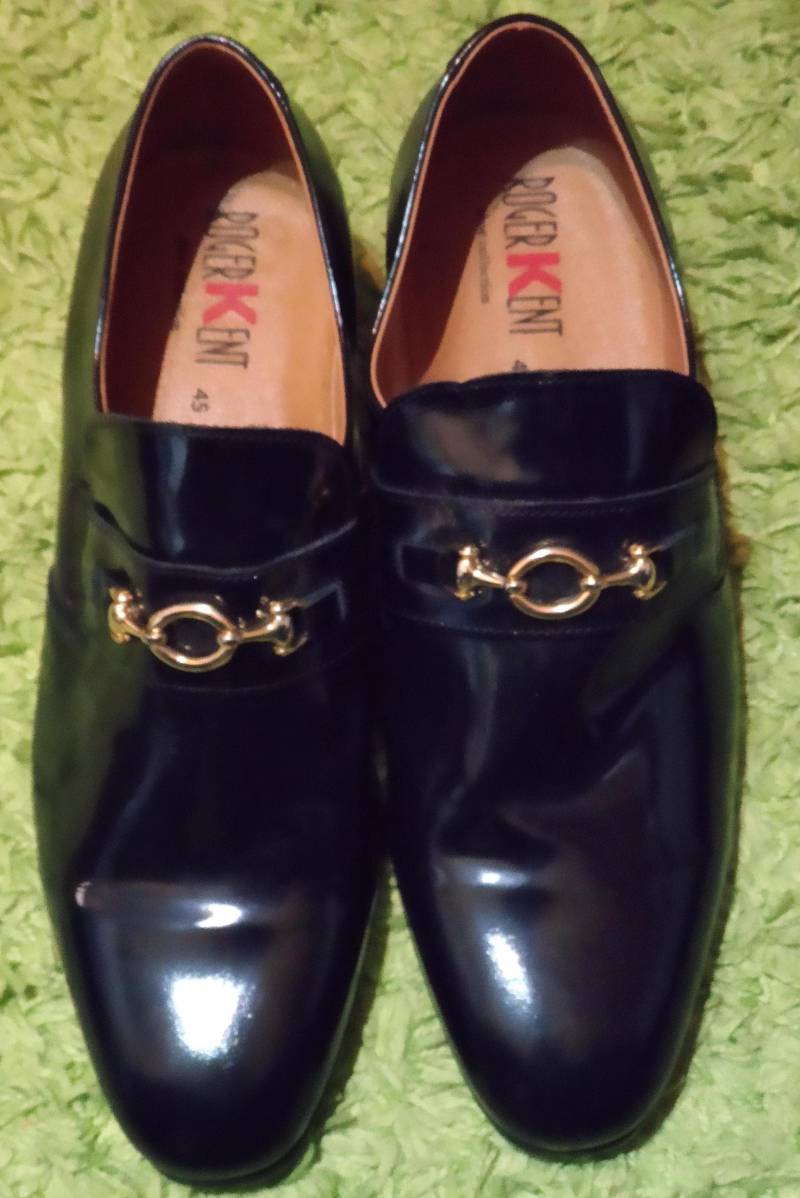 Vintage Roger Kent Schuhe Herren Gr. 45 Lackleder Made in Portugal Neu Mit Etikett von SunsideVintage