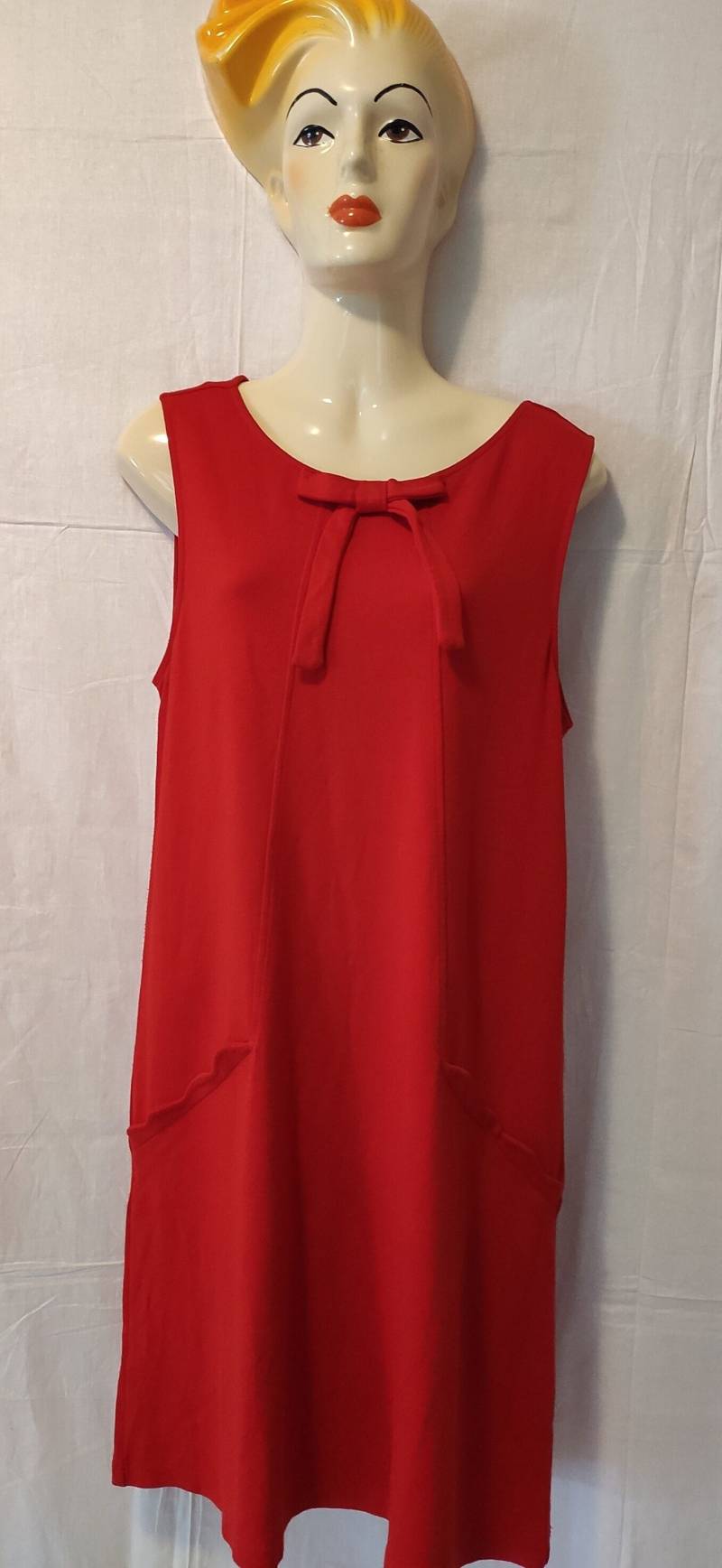 Vintage Sommerkleid Viskose Oasis Rot Gr. L 90Er von SunsideVintage