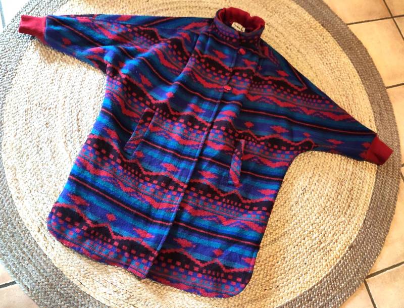 Vintage Wolljacke Longjacke Winterjacke Herman Kay Bunt Gr. S von SunsideVintage