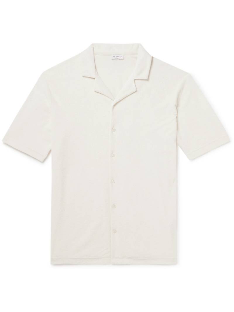 Sunspel - Camp-Collar Cotton-Terry Shirt - Men - Neutrals - L von Sunspel