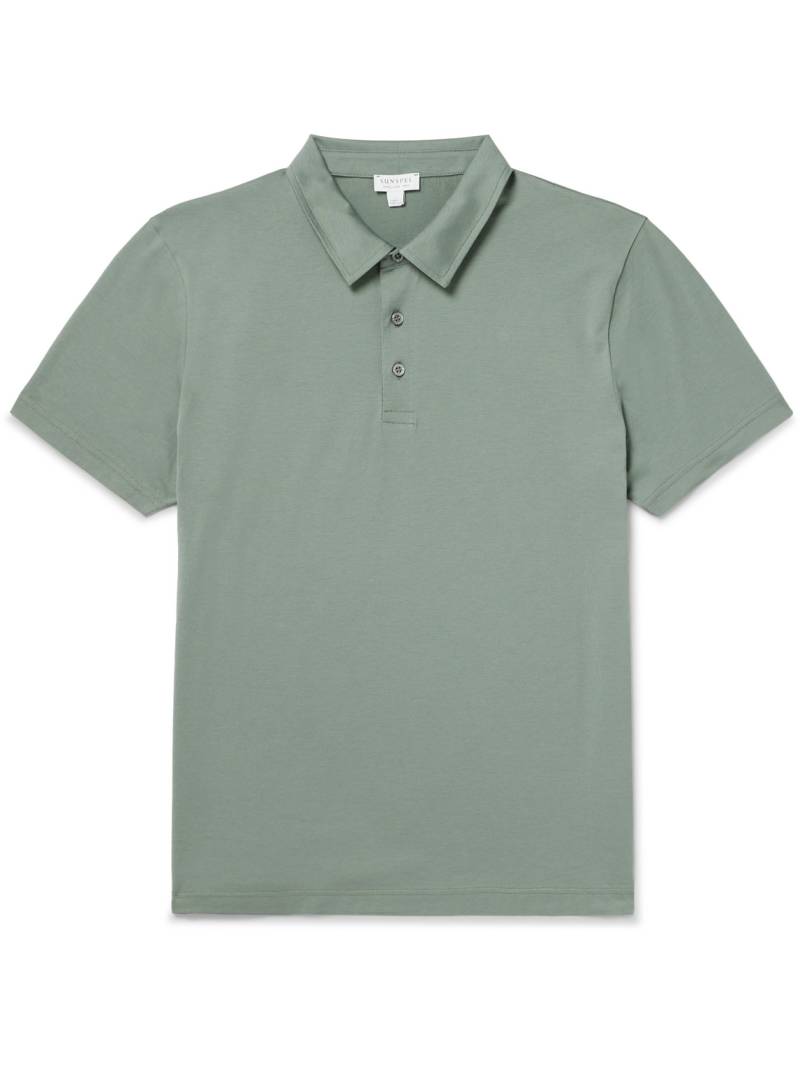 Sunspel - Cotton-Jersey Polo Shirt - Men - Green - XL von Sunspel