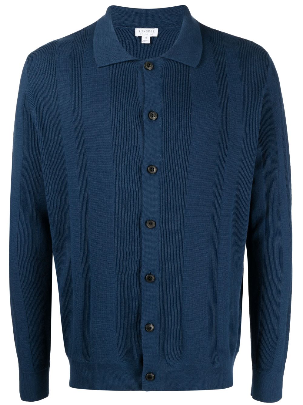 Sunspel Gerippter Cardigan - Blau von Sunspel