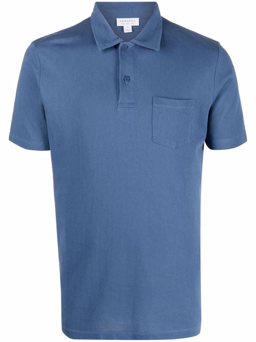 Sunspel Poloshirt mit Brusttasche - Blau von Sunspel