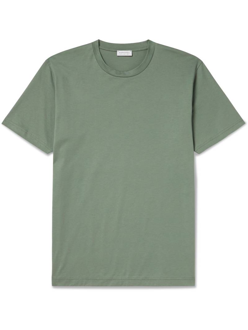 Sunspel - Riviera Supima Cotton-Jersey T-Shirt - Men - Green - L von Sunspel