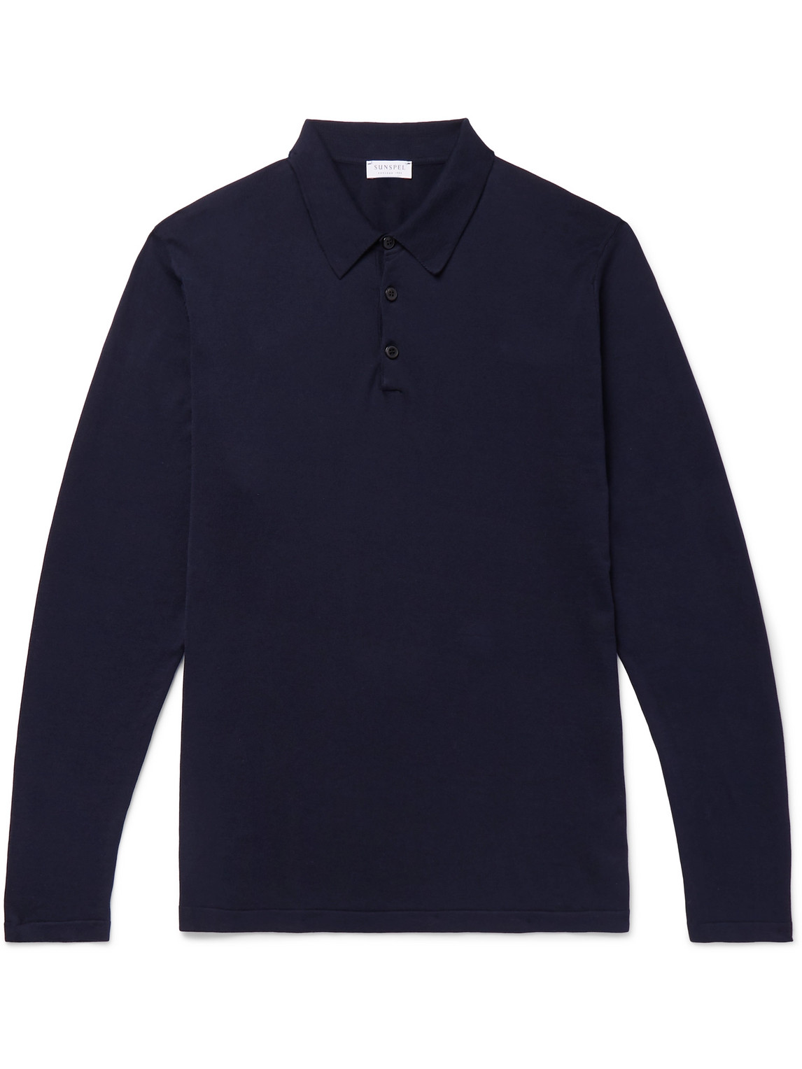 Sunspel - Sea Island Cotton-Jersey Polo Shirt - Men - Blue - S von Sunspel