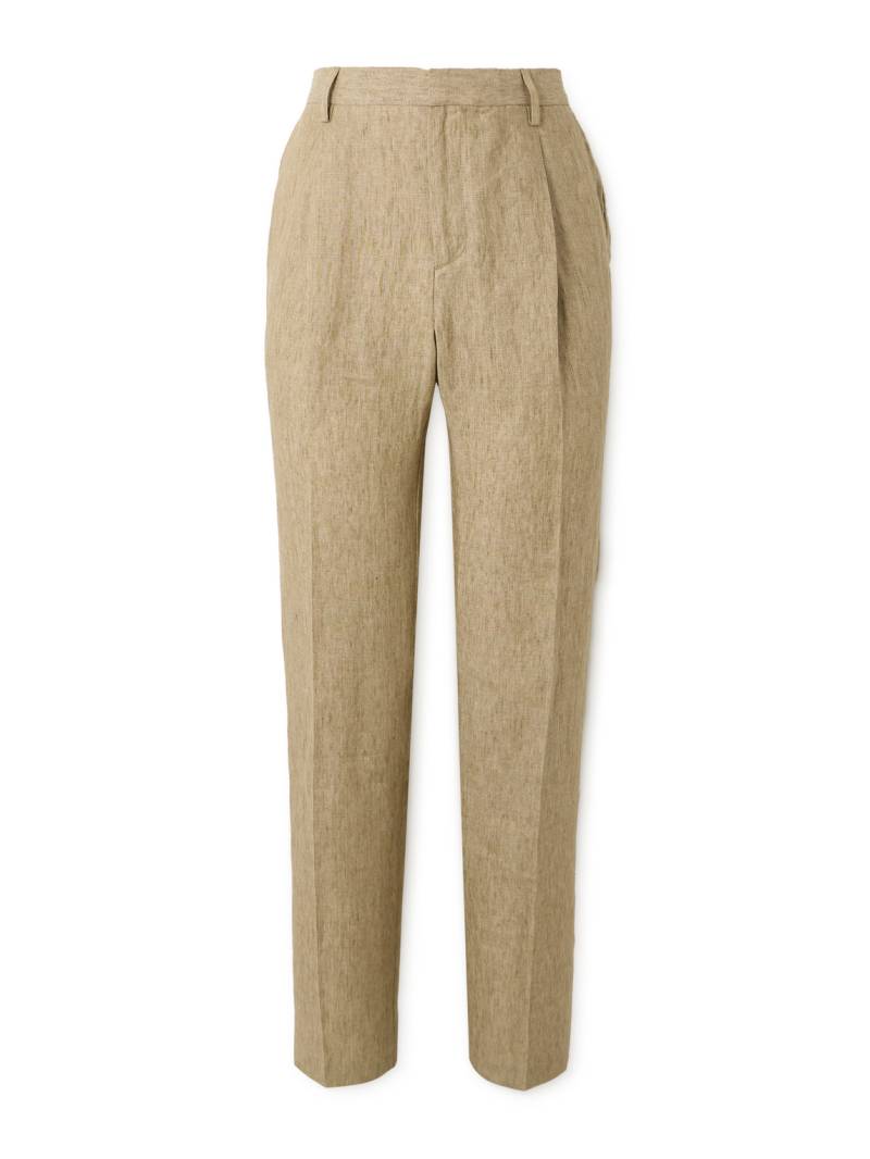 Sunspel - Tapered Pleated Linen Suit Trousers - Men - Neutrals - 32W 32L von Sunspel