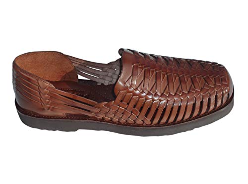 Sunsteps Rocky Herren handgewebte Leder Huarache Sandale für ganztägigen Komfort, (mittelbraun), 48 EU von Sunsteps