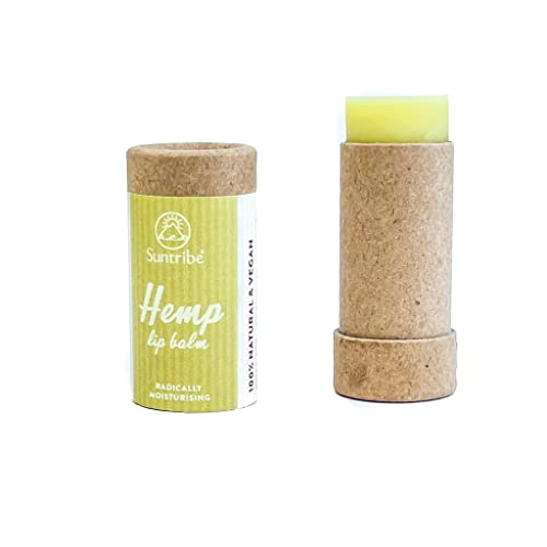 Suntribe Natural Radical Moisture Hanf Lip Balm - 6 g, Bio - 100% Natürlich, Vegan & Zero Waste - Beruhigend & Rückgewinnend - Lavendel & Pfefferminze Duft (Parfümfrei) - Gewinner Beauty Shortlist von Suntribe