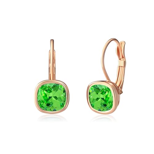 Sunttifen Edelstein Tropfen Ohrringe rosévergoldet Leverback Zirkon Kristall Ohrringe Schmuck Geschenk für Frau Mutter Ehefrau von Sunttifen