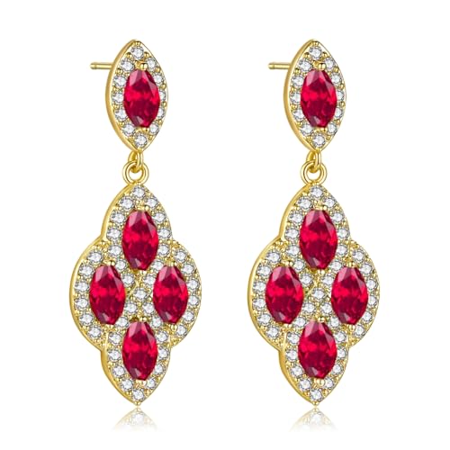 Sunttifen Tropfen Ohrringe für Damen handgefertigt Boho leicht Kronleuchter Strass Ohrringe Vergoldet Silberner Pfosten Schmuck geschenk für Mutter Frau Freundin von Sunttifen