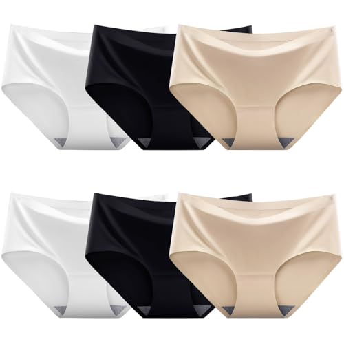 Sunvivid Teenager Mädchen Unterhosen Unterwäsche Seamless Slips Taillenslips Schnelltrocknend Panties Nahtlose Höschen Größe Kinder 8-18 Jahren - 6er Pack von Sunvivid