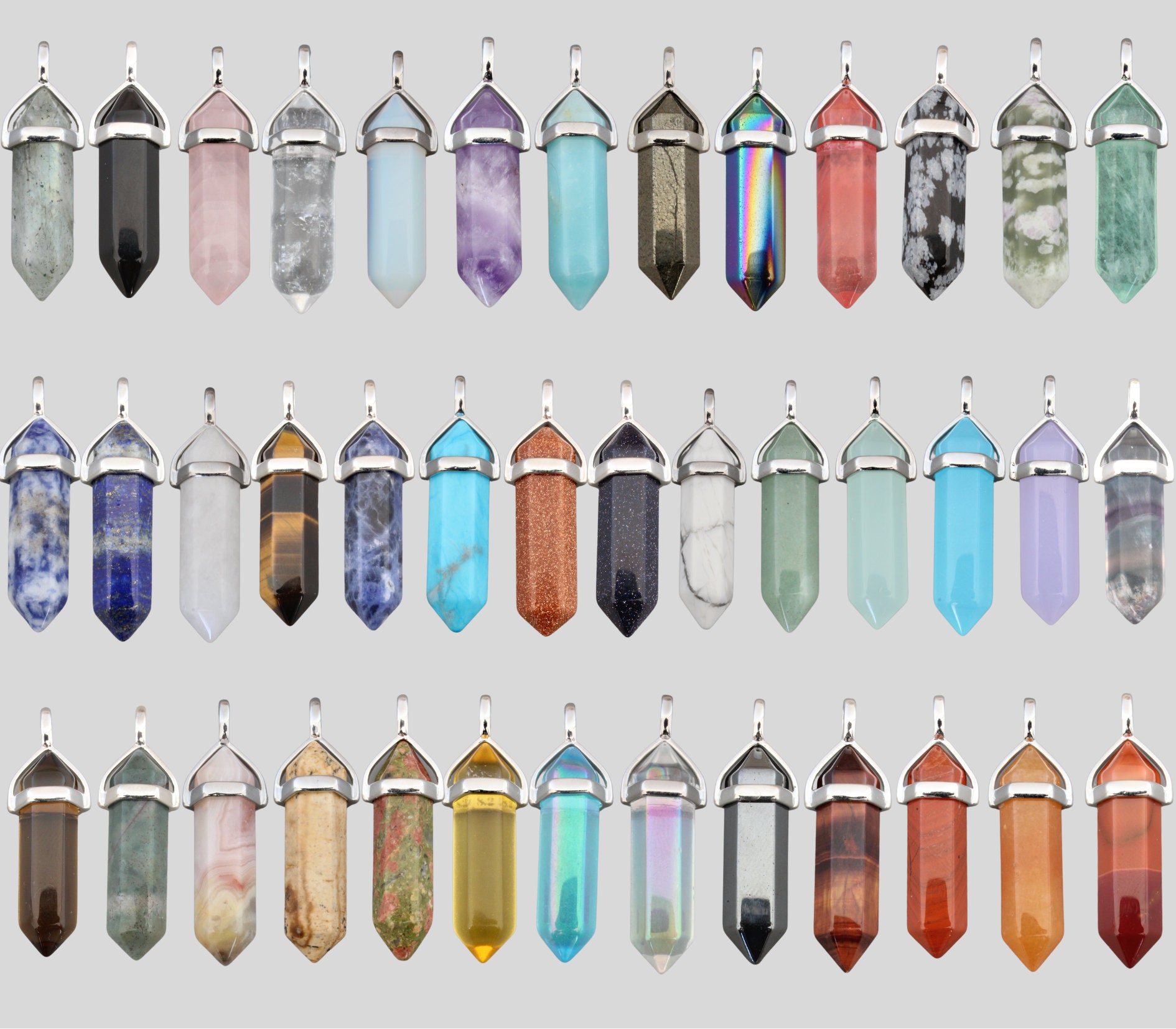 Heilender Kristall Anhänger. Silber Edelstein Stein-Anhänger. Kristallspitze Boho Hippie Anhänger Heilender Kristall Anhänger. Silber Edelstein Stein-Anhänger. Kristallspitze Boho Hippie Anhänger von Sunvsmoon