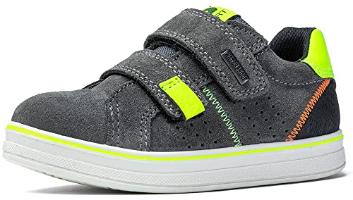 Sneaker Jungen wasserdichte Leder Sneaker Kinder Klettverschluss Halbschuhe (eu_Footwear_Size_System, Big_Kid, Numeric, medium, Numeric_35) von Sunway