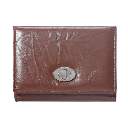 Sunwel Fashion Mini-Geldbörse für Damen, strukturiert, kompakt, faltbar, mit Kartenfächern und Ausweisfenster, Kaffee, Small, Modern von Sunwel Fashion
