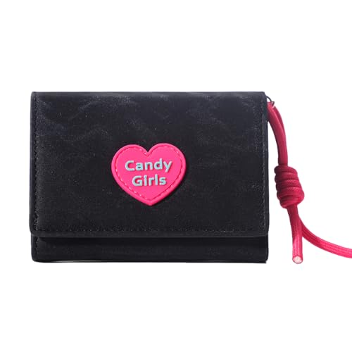 Sunwel Fashion Niedliche Y2K-Geldbörse mit kontrastfarbenem Kreditkartenfach und Ausweisfenster, Schwarz, Small, Y2k Sunwel Fashion Niedliche Y2K-Geldbörse mit kontrastfarbenem Kreditkartenfach und Ausweisfenster, Schwarz, Small, Y2k von Sunwel Fashion