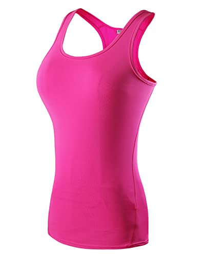 Damen Yoga Tank Tops Sport Tanktop Damen Atmungsaktive Shirts Schnell Trocknend Ärmellos Racerback Fitness Oberteil Rose M von Sunxia