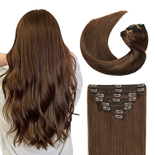 Sunya Clip In Haarverlängerungen Echthaar Schokoladenbraun Clip In Human Hair Extensions Nahtlos Natürlich Glatte Haar verlängerungen für Frauen 50cm 120g 8 pcs Sunya Clip In Haarverlängerungen Echthaar Schokoladenbraun Clip In Human Hair Extensions Nahtlos Natürlich Glatte Haar verlängerungen für Frauen 50cm 120g 8 pcs von Sunya