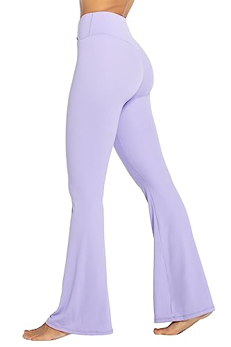 Sunzel Damen Leggings mit Bauchkontrolle, gekreuzter Taille und weitem Bein, Flieder, M von Sunzel