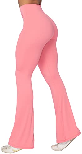 Sunzel Flare Leggings, Crossover Yogahose mit Bauchkontrolle, hohe Taille und weites Bein, Bubble Pink, S von Sunzel
