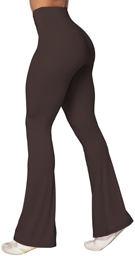 Sunzel Flare Leggings, Crossover Yogahose mit Bauchkontrolle, hohe Taille und weites Bein, Java Braun, XX-Large von Sunzel