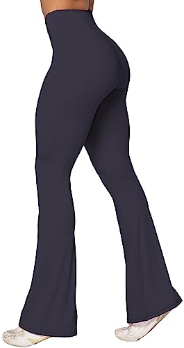 Sunzel Flare Leggings, Crossover Yogahose mit Bauchkontrolle, hoher Taille und weitem Bein, Grau (Graphite//Nature's Delight), S von Sunzel