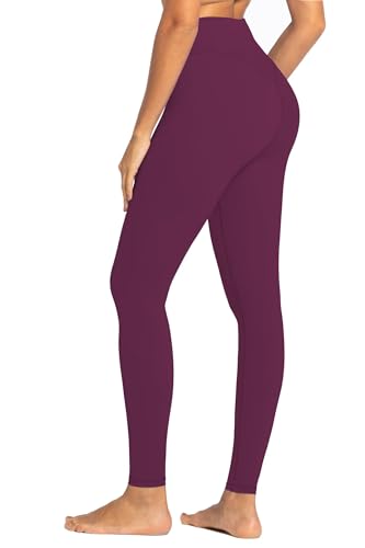 Sunzel Nunaked Workout-Leggings für Damen, Bauchkontrolle, Kompression, Workout, Fitnessstudio, Yoga, Kirschrot, S von Sunzel