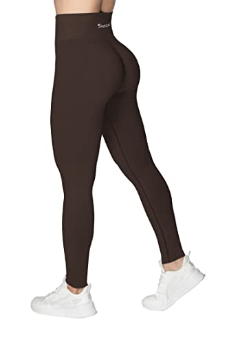 Sunzel Scrunch Butt Lifting Leggings Frauen Hohe Taille Nahtlose Workout Leggings Gym Booty Tights Bauchkontrolle Yoga Hose, Seal Brown, M von Sunzel