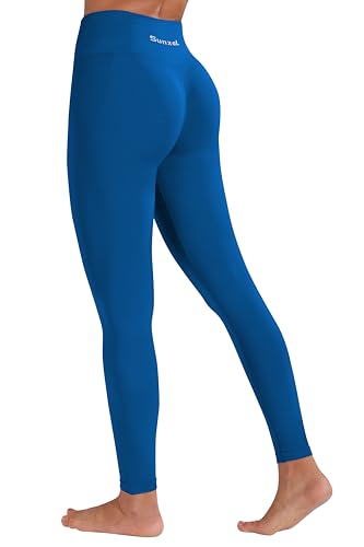 Sunzel Workout-Leggings für Damen, kniebeugenfest, hohe Taille, Yogahose, 4-Wege-Stretch, butterweich, blau (Classic Blue), M von Sunzel