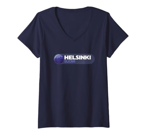 Damen Helsinki Logo Emblem - Helsinki Suomi - Finnland T-Shirt mit V-Ausschnitt Damen Helsinki Logo Emblem - Helsinki Suomi - Finnland T-Shirt mit V-Ausschnitt von Suomi Adventure Gear