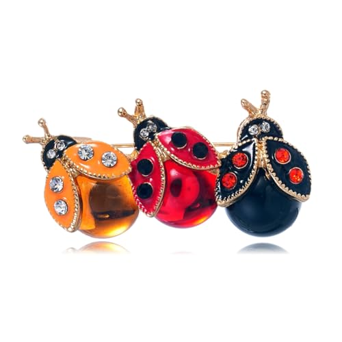 Suoumwa Strassonstone Ladybug Brosche Niedliche Tropföl Emaille Insekt Brosche Schmuck Geschenk A von Suoumwa