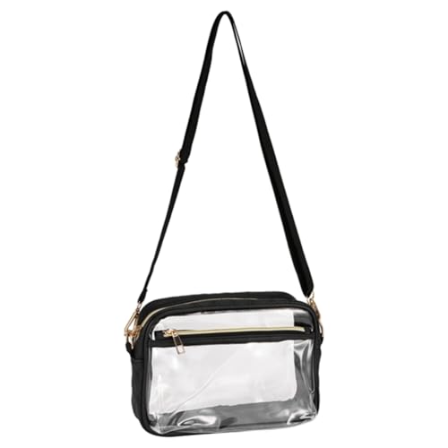 Suoumwa Tragbares PVC Klarer Wasserdichte Kleine Handtasche für Frauen Stadion Zugelassene Reißverschluss Schulter Crossbody Tasche Toilettenbeutel von Suoumwa