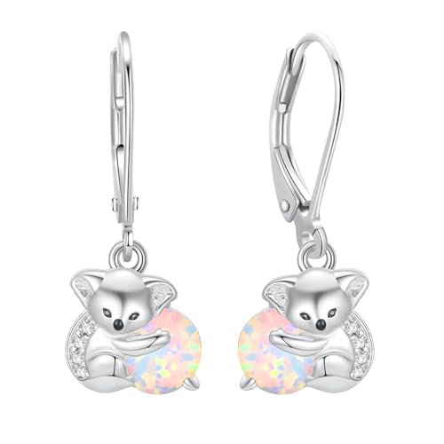 Suoye Damen Koala Hängende Ohrringe Silber 925 Niedliche Tier Hängeohrringe mit Opal Mädchen Kinder Koala Bär Ohrringe von Suoye