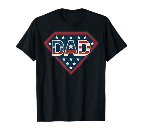 Strong Sup Dad Vater Geschenk Papa USA Flagge Vintage Herren Kunst T-Shirt von Sup Strong Dad Funny Apparel Vintage Fathers Merch