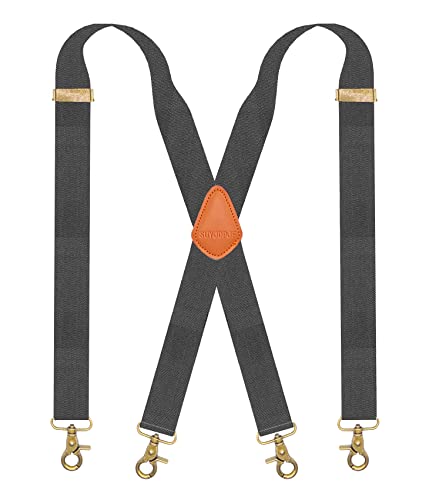 SupSuspen Karabinerhaken Hosenträger für Herren für Gürtelschlaufe Retro Hosenträger verstellbar - Grau - Einheitsgröße SupSuspen Karabinerhaken Hosenträger für Herren für Gürtelschlaufe Retro Hosenträger verstellbar - Grau - Einheitsgröße von SupSuspen