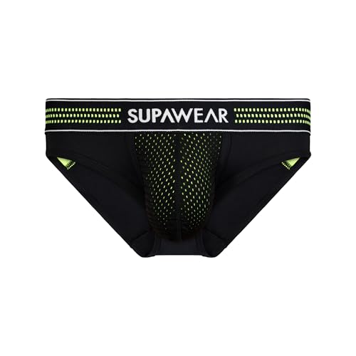 Supawear - Männer Slip Unterwäsche - Mesh Brief Neon Green - 1x Größe L von Supawear