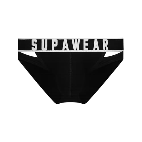 Supawear - Männer Slip Unterwäsche - Ribbed Slashed Brief Black - 1x Größe M von Supawear