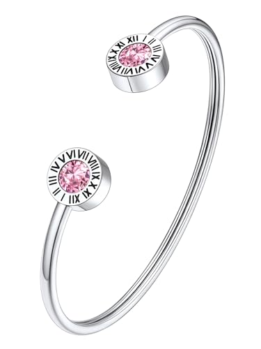 Supcare Armbänder für Frauen Römische Ziffern Armband mit Geburtsstein Opal Schmuck Edelstahl Wikinger Armreif Offene Armband Bracelet Womens Armbändchen Armschmuck Modeschmuck für Valentinstag Supcare Armbänder für Frauen Römische Ziffern Armband mit Geburtsstein Opal Schmuck Edelstahl Wikinger Armreif Offene Armband Bracelet Womens Armbändchen Armschmuck Modeschmuck für Valentinstag von Supcare